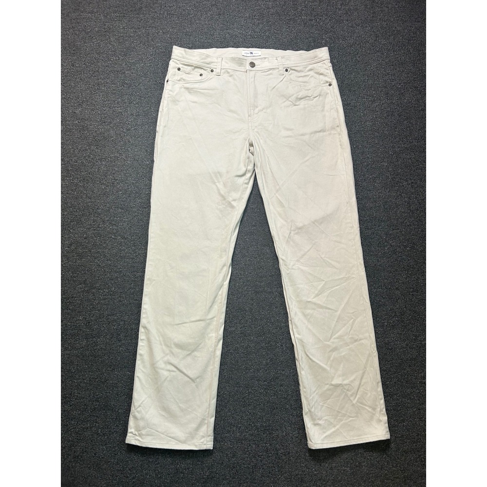 Onward Reserve 5-Pocket Chino Pants Beige Mens 38x32 Straight Leg Cotton Stretch